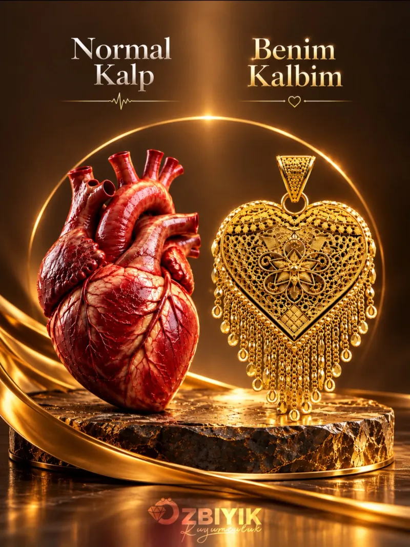 Özbıyık Kuyumculuk: Bazı tutkular anlatılmaz, yaşanır… Bazı aşklar ise altınla taçlanır. 💛 Normal kalp kan pompalar, bizim…